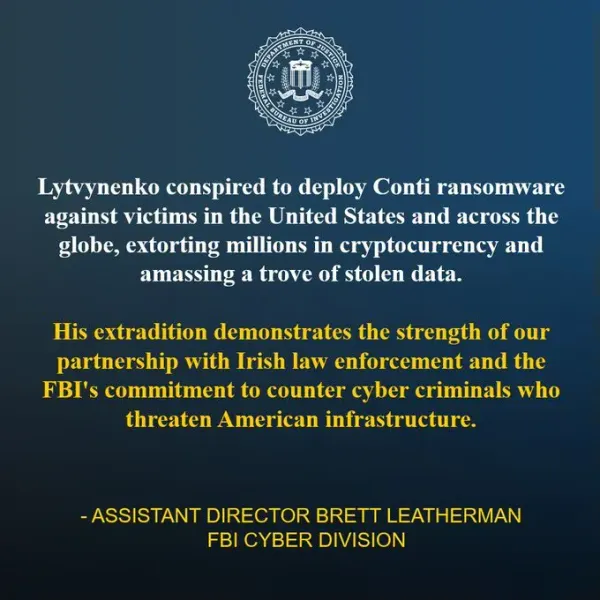 Ukrainian National Extradited from Ireland: Inside the Conti Ransomware Takedown