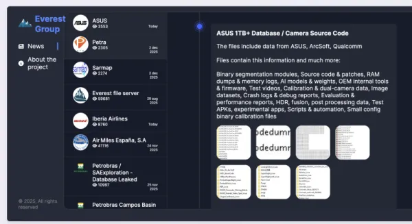 Asus Confirms Supplier Breach After Everest Ransomware Claims 1TB Data Theft