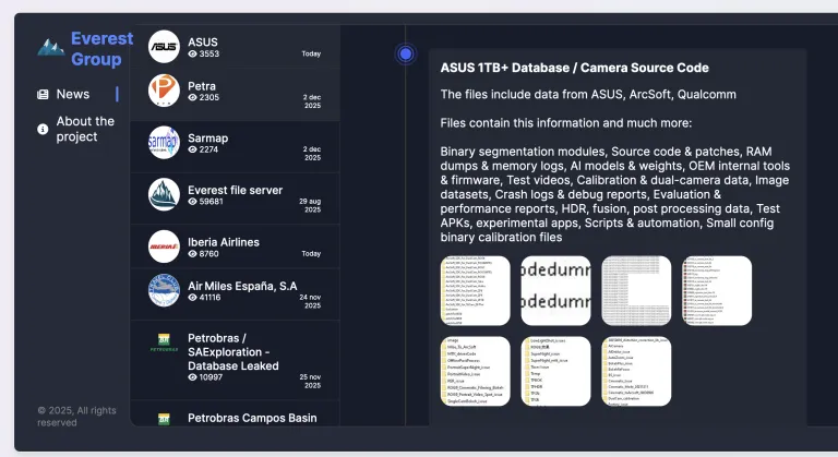 Asus Confirms Supplier Breach After Everest Ransomware Claims 1TB Data Theft