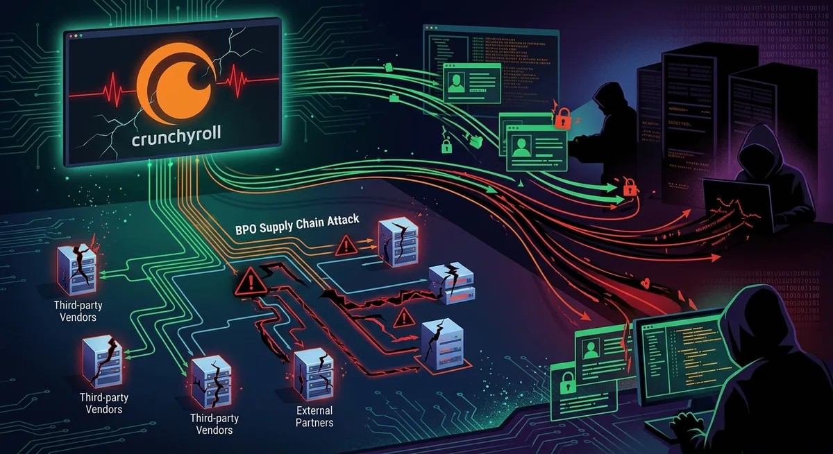 Crunchyroll Data Breach: 100GB of User Data Exposed via BPO Supply Chain Attack